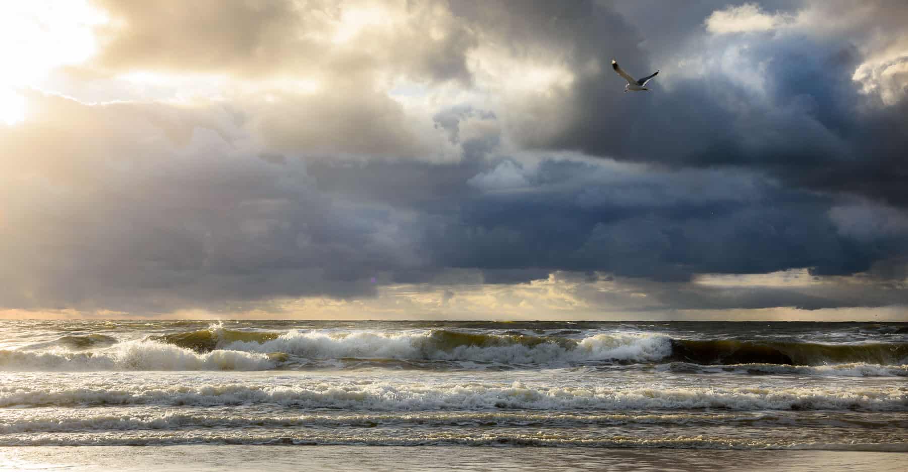 Texel storm at sea